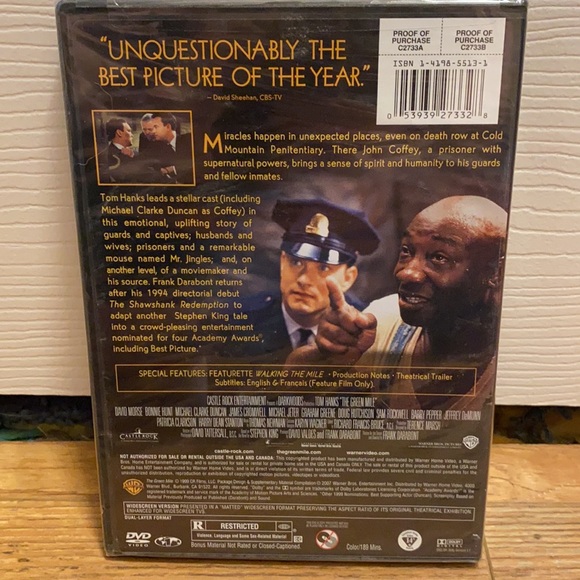 ‼️5/$15‼️ New DVD The Green Mile - Picture 2 of 4